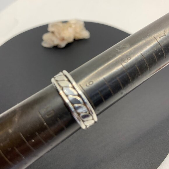 Sterling Silver 925 Handmade Twist Cigar Band Round Wire Borders Size 9.25 - Picture 6 of 7